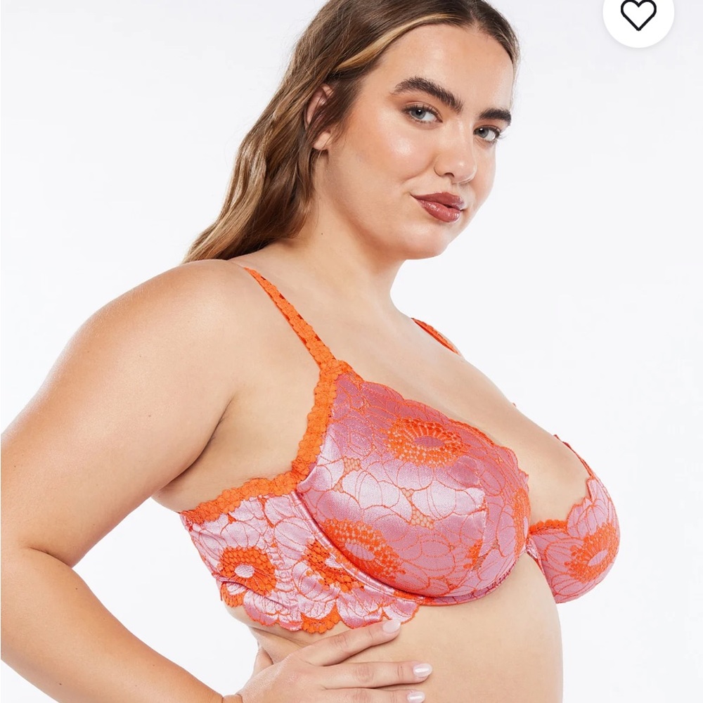 Perfect Poppies Unlined Lace Demi Bra NEW